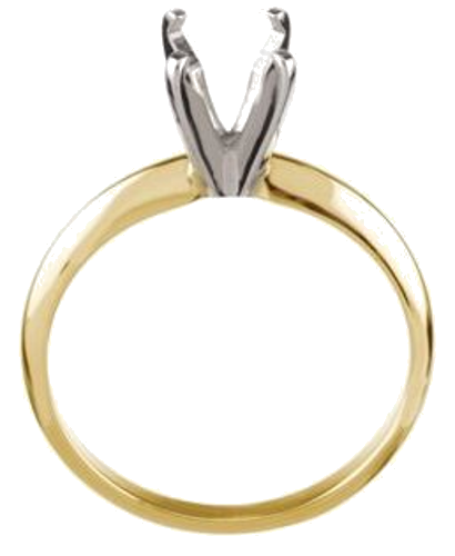14K Yellow   White 9.1-9.7 mm Round Solitaire Engagement Ring Mounting (2)