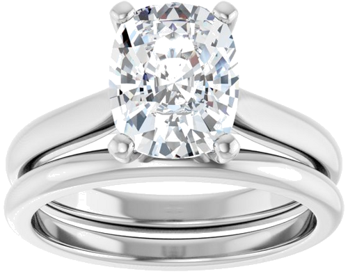 Sužadėtuvių Žiedas 14k white gold Elongated Cushion 9mm x 7mm (8)