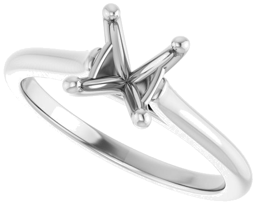 Sužadėtuvių Žiedas „Accented“ 14k white gold Oval 8mm x 6mm (5)
