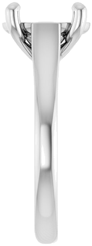 14K White 10x8 mm Oval Solitaire Engagement Ring Mounting (4)