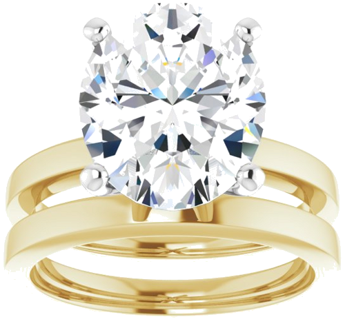 Sužadėtuvių Žiedas „Solitaire“ 585 Baltojo Ir Geltonojo Aukso Oval 12mm x 10mm (8)