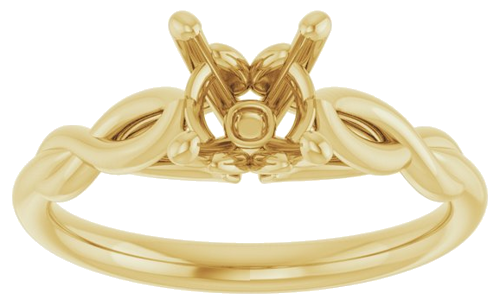 14K Yellow  6.5 mm Round Solitaire Engagement Ring Mounting (3)