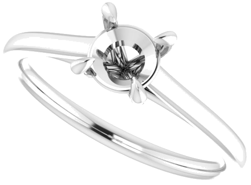 14K White  5.5 mm Round Solitaire Engagement Ring Mounting (5)