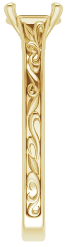 Sužadėtuvių Žiedas „Solitaire Scroll“ 14k yellow gold Round 6.5mm (4)