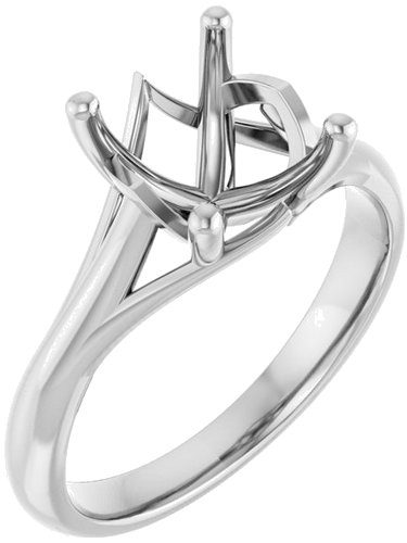 Sužadėtuvių Žiedas „Solitaire“ 14k white gold Oval 10mm x 8mm (1)