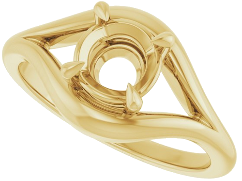 Sužadėtuvių Žiedas „Claw-Prong Solitaire“ 14k yellow gold Round 6.5mm (5)