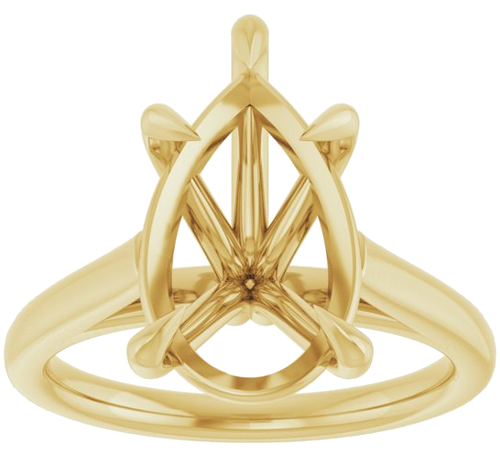 Sužadėtuvių Žiedas „Claw-Pong“ 14k yellow gold Pear 14mm x 9mm (3)