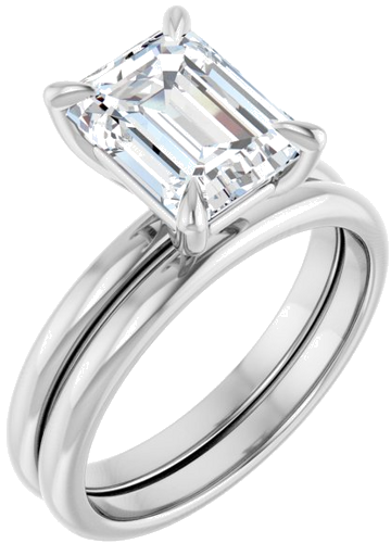 Sužadėtuvių Žiedas „Solitaire“ 417 Baltojo Aukso Emerald 9mm x 7mm (6)