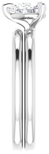 Sužadėtuvių Žiedas „Solitaire“ 585 Baltojo Aukso Pear Shape 7mm x 5mm (9)