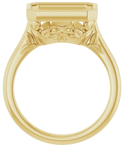 Sužadėtuvių Žiedas „Bezel-Set“ 14k yellow gold Emerald 11mm x 9mm (2)