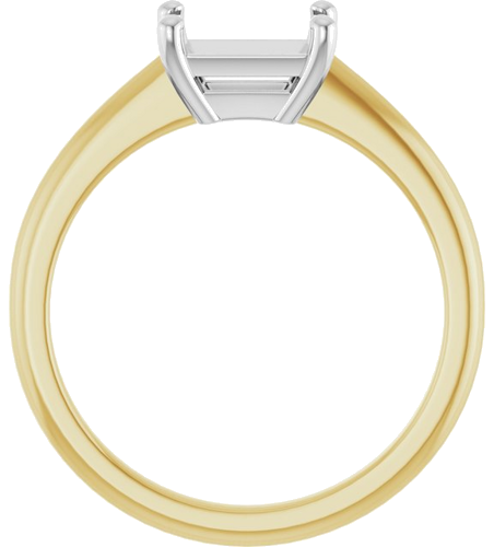 14K Yellow White 7x5 mm Emerald Solitaire Engagement Ring Mounting (2)