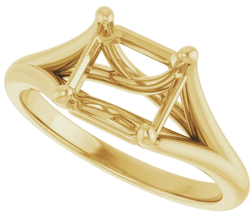 Sužadėtuvių Žiedas „Solitaire“ 14k yellow gold Asscher 7mm (5)