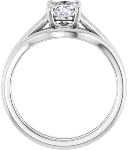 Sužadėtuvių Žiedas „Solitaire Split-Shank“ 14k white gold Oval 8mm x 6mm (7)