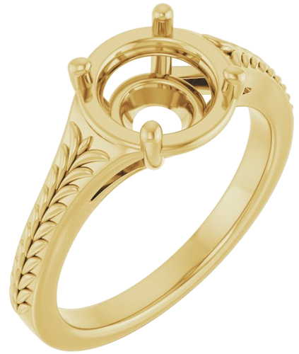 Sužadėtuvių Žiedas „Solitaire“ 10k yellow gold Round 7.4mm (1)