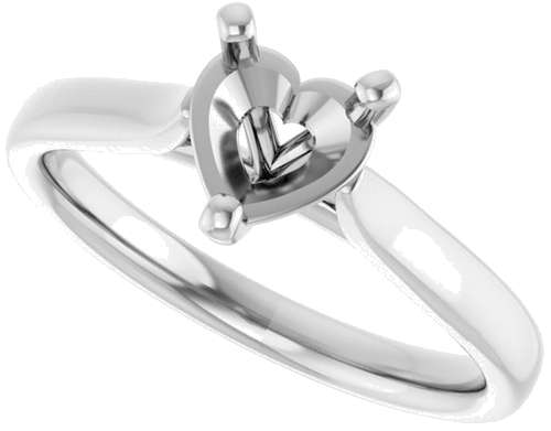 Sužadėtuvių Žiedas „Solitaire“ 585 Baltojo Aukso Heart Shape 6mm (5)