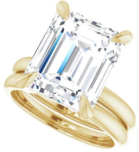 14K Yellow  12x10 mm Emerald Solitaire Engagement Ring Mounting (10)