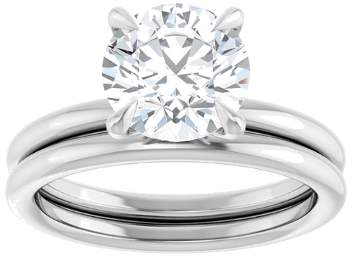 Sužadėtuvių Žiedas „Claw-Prong Solitaire“ 14k white gold Round 8mm (8)