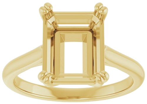 Sužadėtuvių Žiedas „Double Claw-Prong Solitaire“ 10k yellow gold Emerald 10mm x 8mm (3)