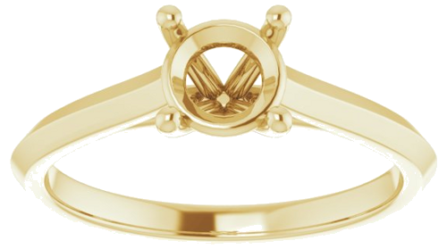 14K Yellow 6 mm Round Solitaire Engagement Ring Mounting (3)