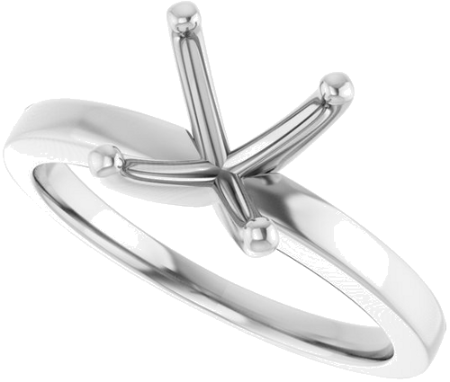 14K X1 White 8.2 mm Round Solitaire Engagement Ring Mounting (5)