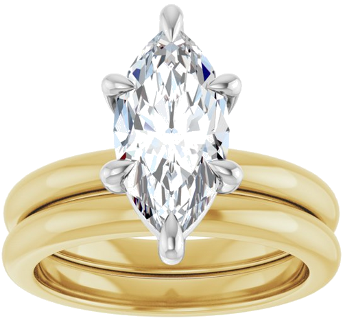 Sužadėtuvių Žiedas „Claw-Prong“ 14k yellow/white gold Marquise 13mm x 6.5mm (8)