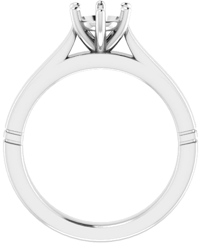 14K White 6 mm Round Engagement Ring Mounting (2)