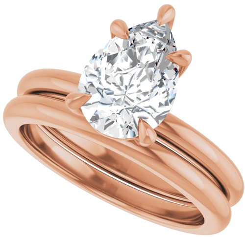 Sužadėtuvių Žiedas „Claw-Prong“ 14k rose gold Pear 10mm x 7mm (10)