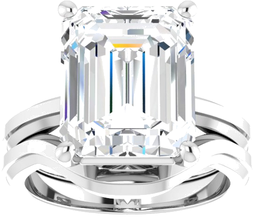 Sužadėtuvių Žiedas „Solitaire“ 14k white gold Emerald 12mm x 10mm (8)