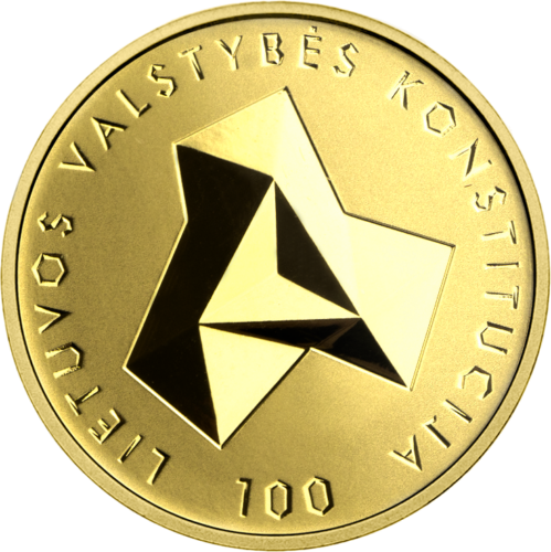 2022 Lietuva Konstitūcijas 100. gadadienai veltīta 50 eiro zelta monēta (1)