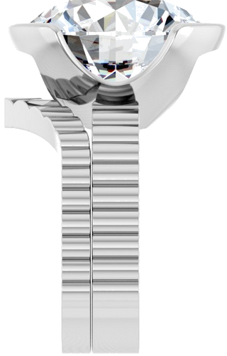Sužadėtuvių Žiedas „Half-Bezel Solitaire“ 925 Sidabro Round 16mm (9)