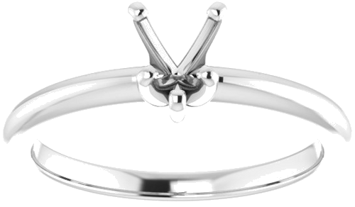 14K White  5x5 mm Heart Solitaire Engagement Ring Mounting (3)