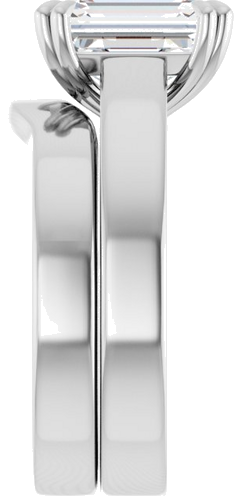 Sužadėtuvių Žiedas „Solitaire“ 585 Baltojo Aukso Emerald 9mm x 7mm (9)