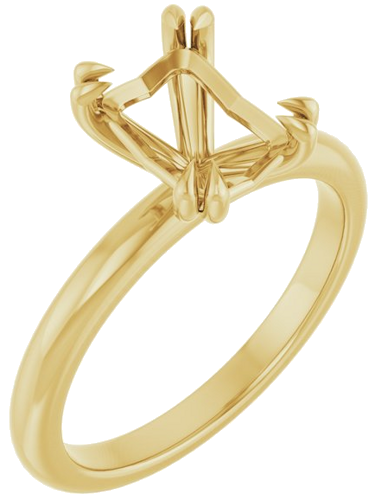 Sužadėtuvių Žiedas „Double Claw-Prong“ 14k yellow gold Emerald 8mm x 6mm (1)