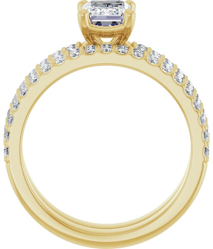 Sužadėtuvių Žiedas „Solitaire“ 14k yellow gold Emerald 7mm x 5mm (2)