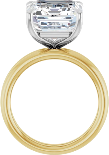 Sužadėtuvių Žiedas „Claw-Prong Solitaire“ 14k yellow/white gold Emerald 13mm x 11mm (7)