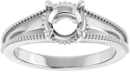 Sužadėtuvių Žiedas „Claw-Prong Solitaire“ 14k white gold Round 6.5mm (3)