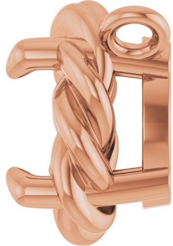 Pakabukas „Claw-Prong Rope“ 14k rose gold Round 5mm (3)