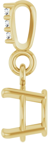 14K Yellow 6 mm Round .01 Natural Diamond Semi-Set Pendant (3)