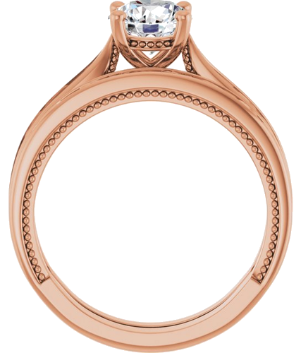 Sužadėtuvių Žiedas „Solitaire Vintage-Inspired“ 14k rose gold Round 6.5mm (7)