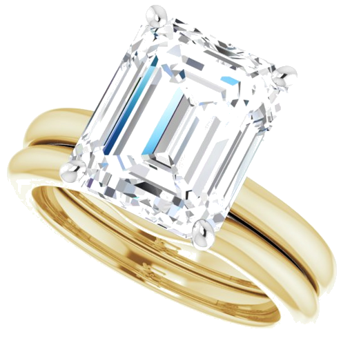 Sužadėtuvių Žiedas „Solitaire“ 14k yellow/white gold Emerald 11mm x 9mm (10)