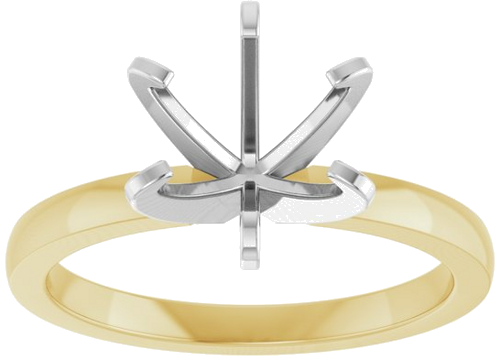 Sužadėtuvių Žiedas „Solitaire“ 585 Baltojo Ir Geltonojo Aukso Round 8.2mm (3)