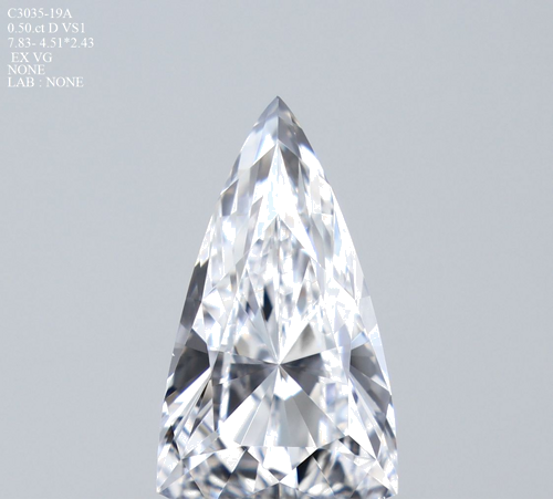 0.5 carat D-VS1 Natūralus Triangular Deimantas (1)