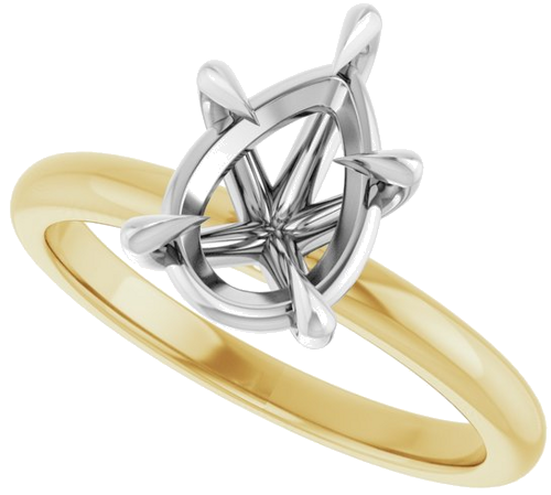 Sužadėtuvių Žiedas „Claw-Prong“ 14k yellow/white gold Pear 10mm x 7mm (5)