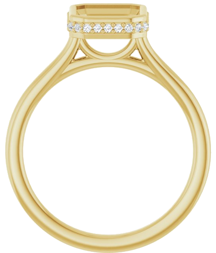 Sužadėtuvių Žiedas „Hidden Halo-Style“ 14k yellow gold Emerald 9mm x 7mm (2)