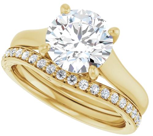 14K Yellow 8 mm Round Solitaire Engagement Ring Mounting (10)