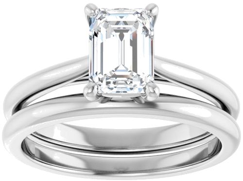 14K White 7x5 mm Emerald Solitaire Engagement Ring Mounting (8)