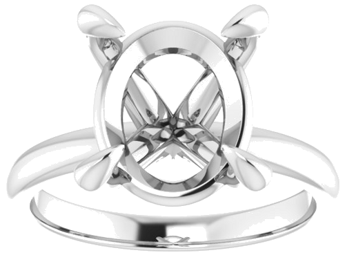 Sužadėtuvių Žiedas „Solitaire“ 950 Platinos Oval 12mm x 10mm (3)