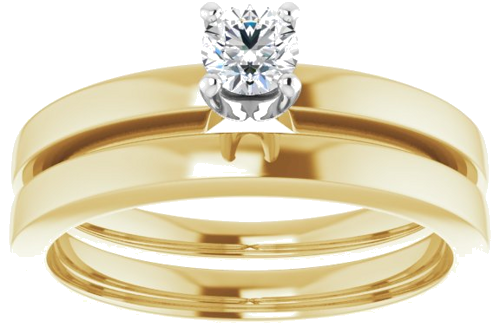 14K Yellow White 3.75 mm Round Solitaire Engagement Ring Mounting (8)