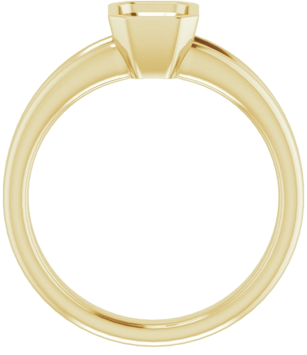 Sužadėtuvių Žiedas „Bezel-Set Solitaire“ 585 Geltonojo Aukso Emerald 7mm x 5mm (2)