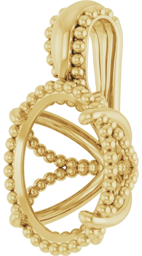 Pakabukas „Beaded“ 14k yellow gold Oval 12mm x 10mm (2)